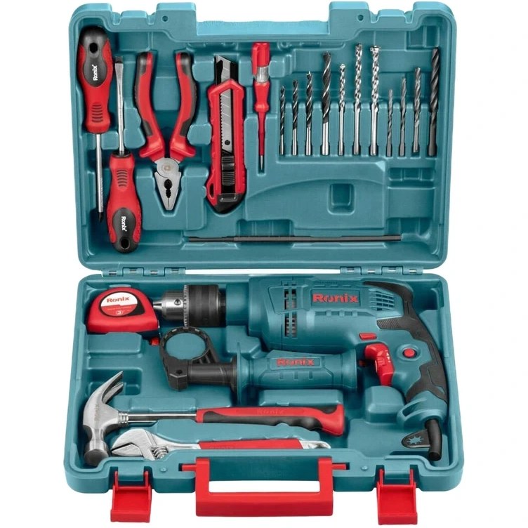 کیت 21 عددی دریل چکشی 650 وات رونیکس RS-0001