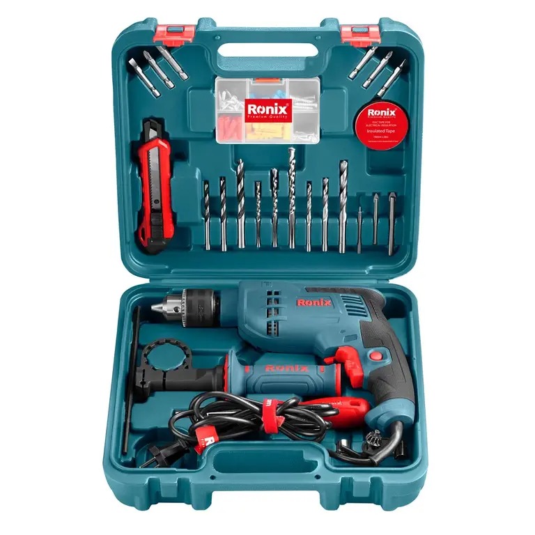 کیت 33 عددی دریل چکشی 750 وات رونیکس RS-0008