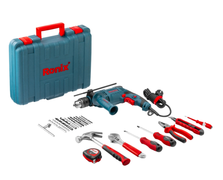 کیت 21 عددی دریل چکشی 650 وات رونیکس RS-0001