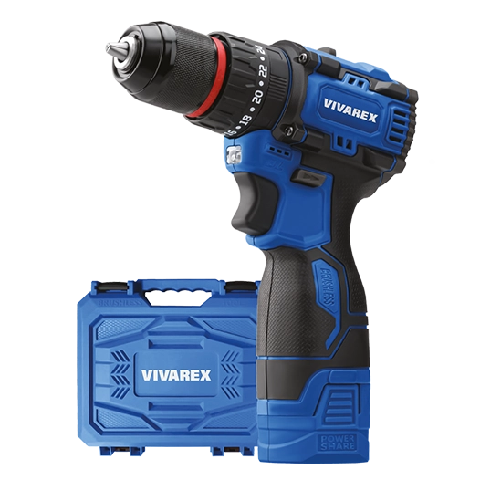 دریل شارژی ویوارکس مدل VR1608-BLX 1 با دو باتری اتوماتیک براشلس