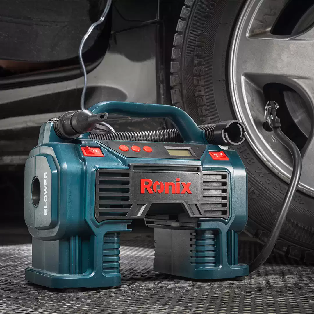 مینی کمپرسور باد سه کاره دیجیتال فندکی با کیف رونیکس RH-4260B
