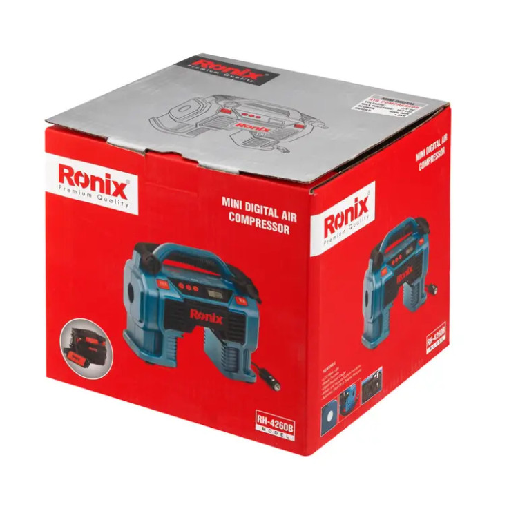 مینی کمپرسور باد سه کاره دیجیتال فندکی با کیف مدل RH-4260B - رونیکس