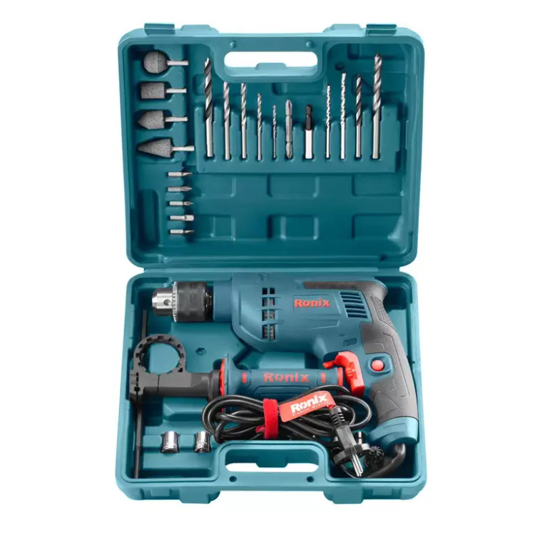 کیت 29 عددی دریل چکشی 750 وات رونیکس RS-0007